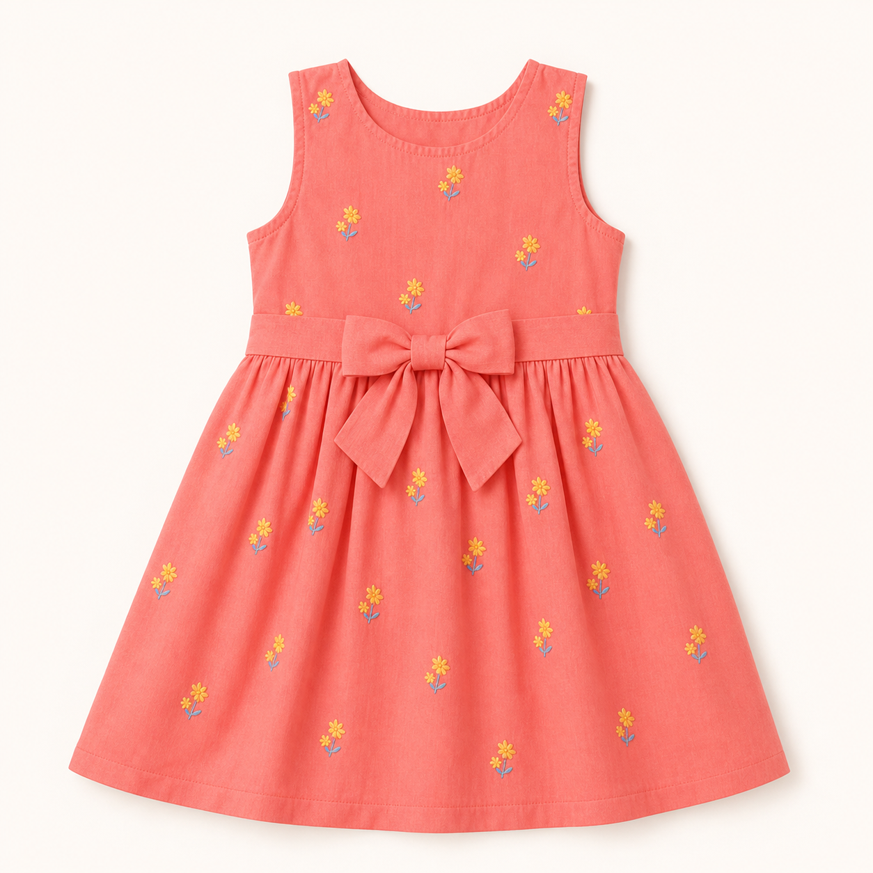 Vestido infantil coral da coleção em destaque